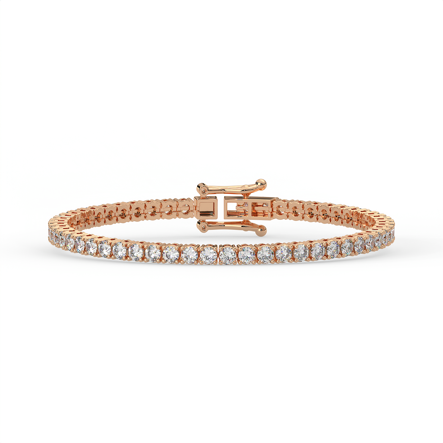 5 CT Round Cut Moissanite Tennis Bracelet in 925 Sterling Silver | 14K White Gold Plated