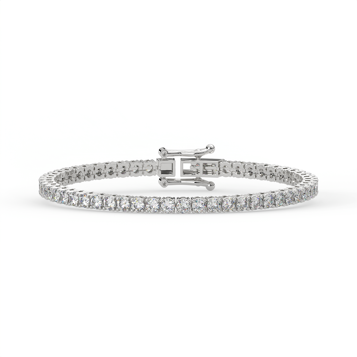 5 CT Round Cut Moissanite Tennis Bracelet in 925 Sterling Silver | 14K White Gold Plated