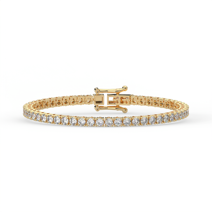 5 CT Round Cut Moissanite Tennis Bracelet in 925 Sterling Silver | 14K White Gold Plated