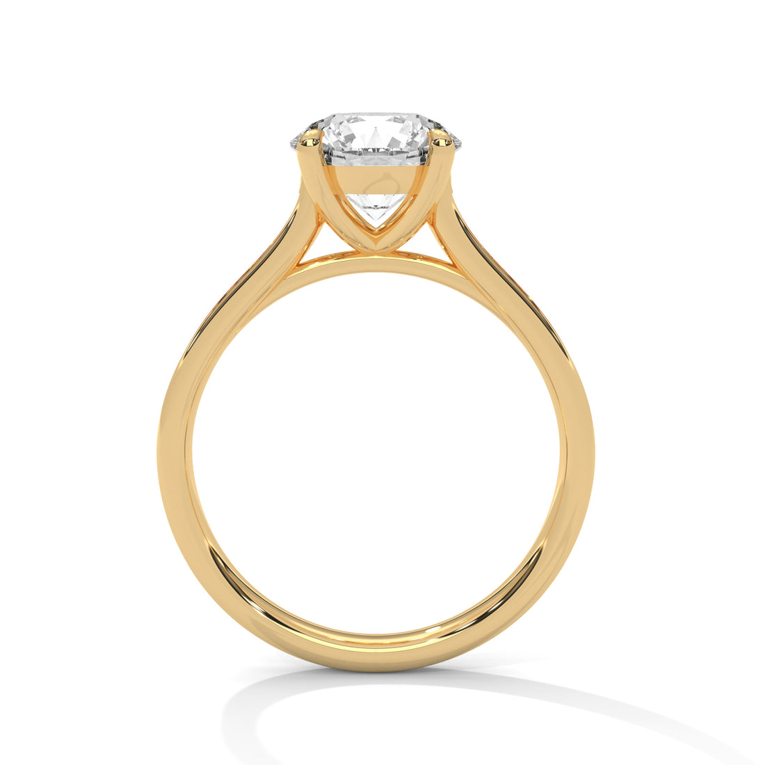 1.29 CT Round Cut With Side Accents Solitaire Diamond Ring