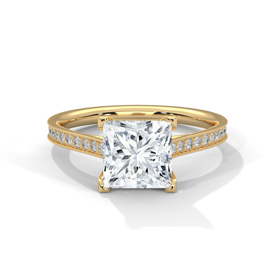 2.24 CT Princess Cut With Side Accents Solitaire Lab Diamond Ring