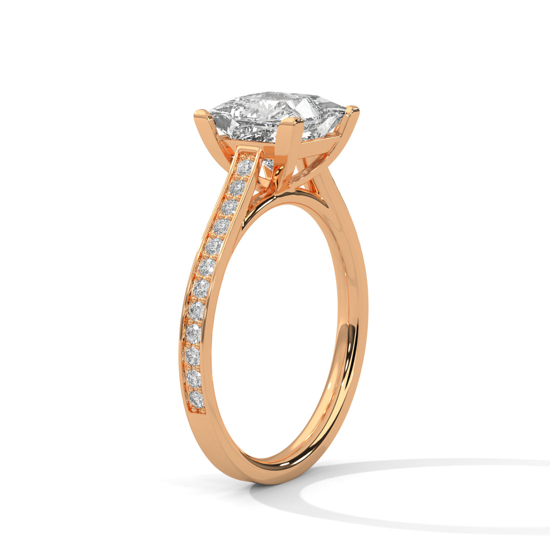 2.24 CT Princess Cut With Side Accents Solitaire Lab Diamond Ring