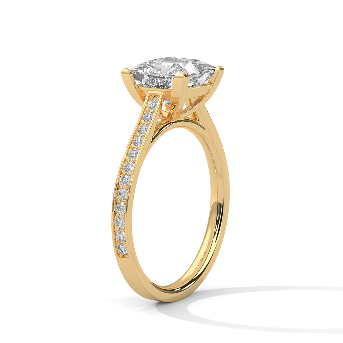 2.24 CT Princess Cut With Side Accents Solitaire Lab Diamond Ring