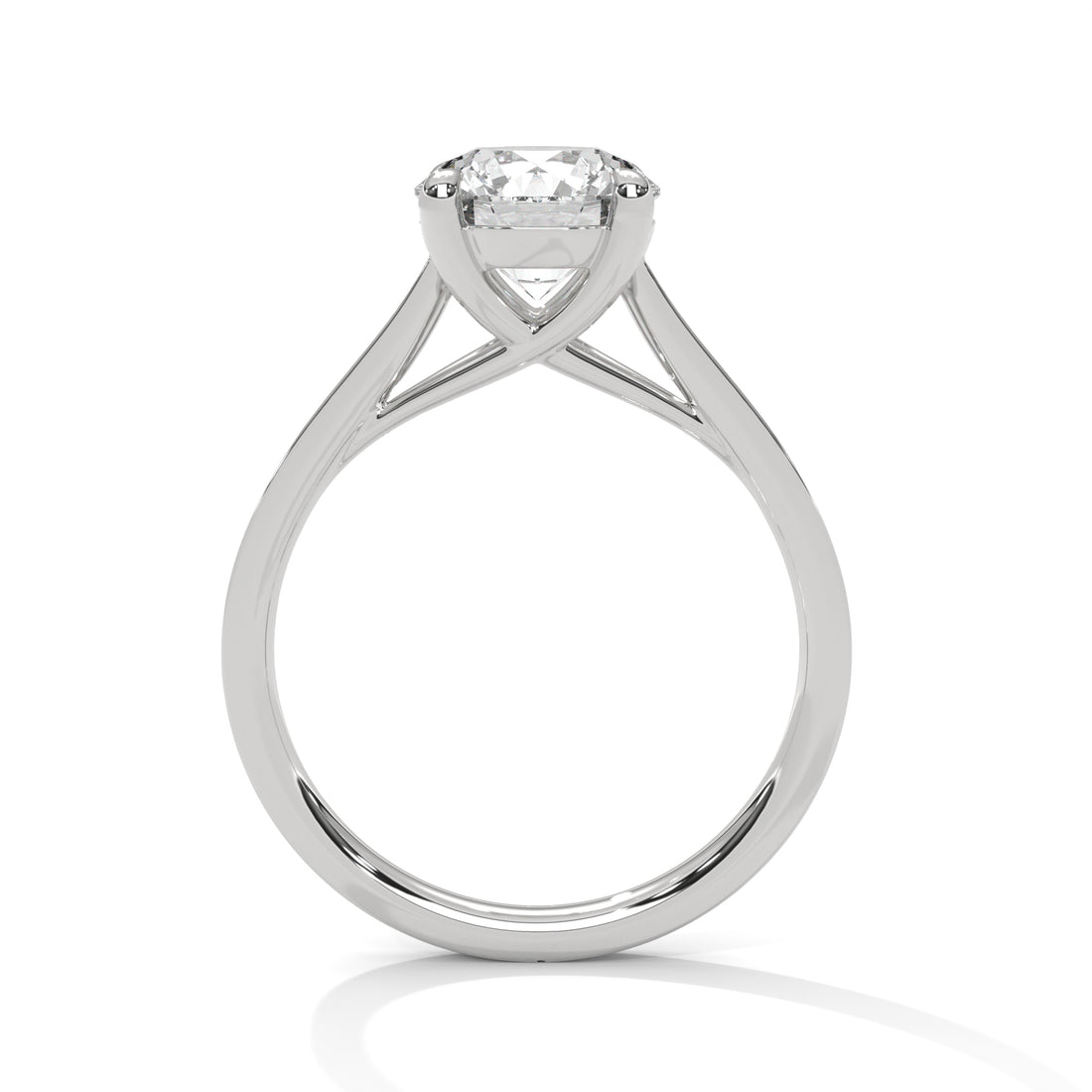 2.24 CT Round Cut With Side Accents Solitaire Diamond Ring