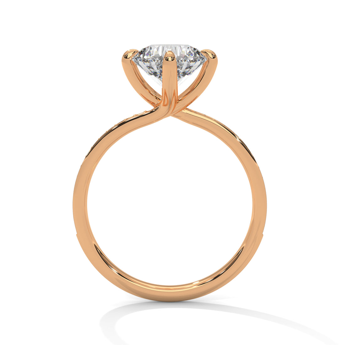 2.15 CT Round Cut With Side Accents Solitaire Diamond Ring