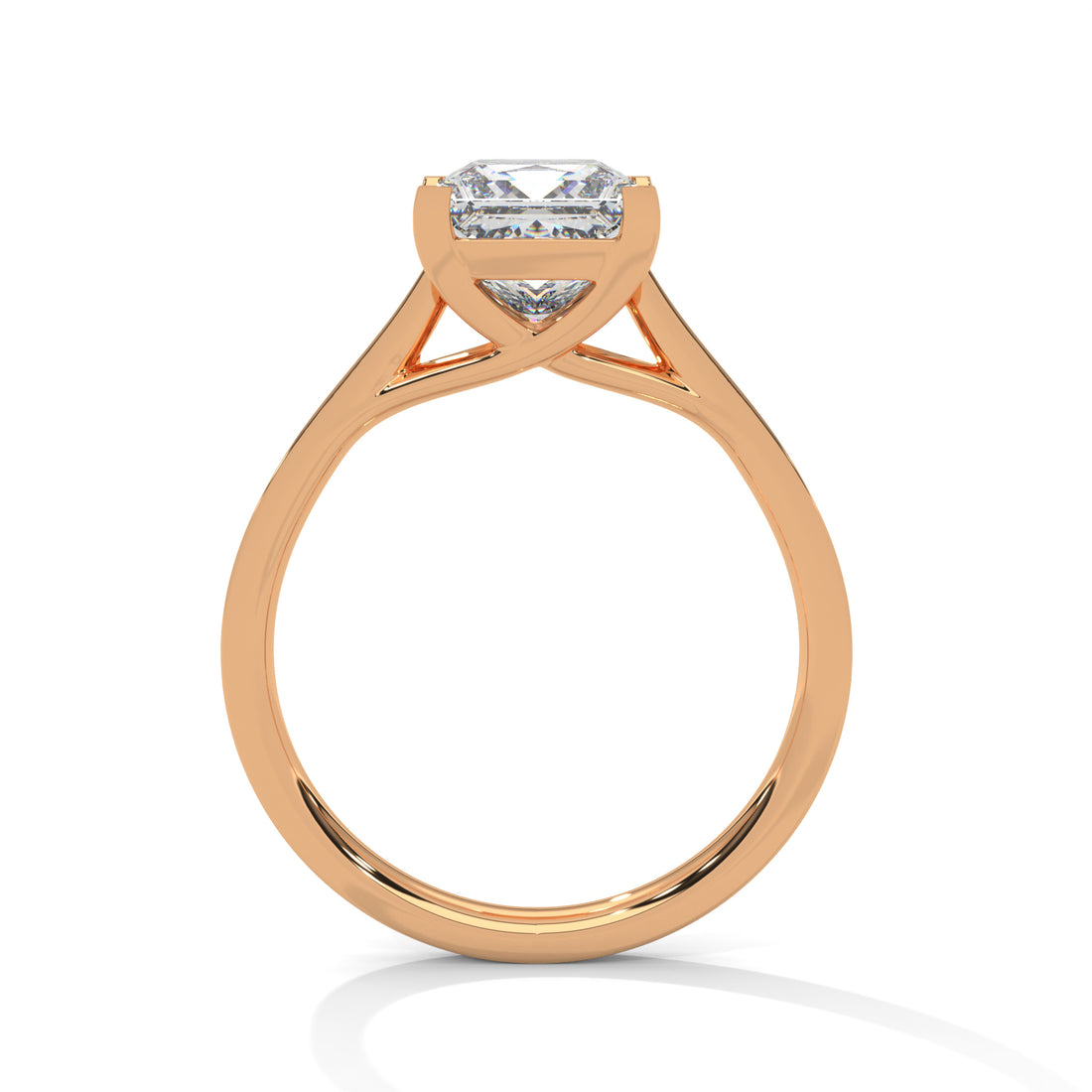 2.24 CT Princess Cut With Side Accents Solitaire Diamond Ring