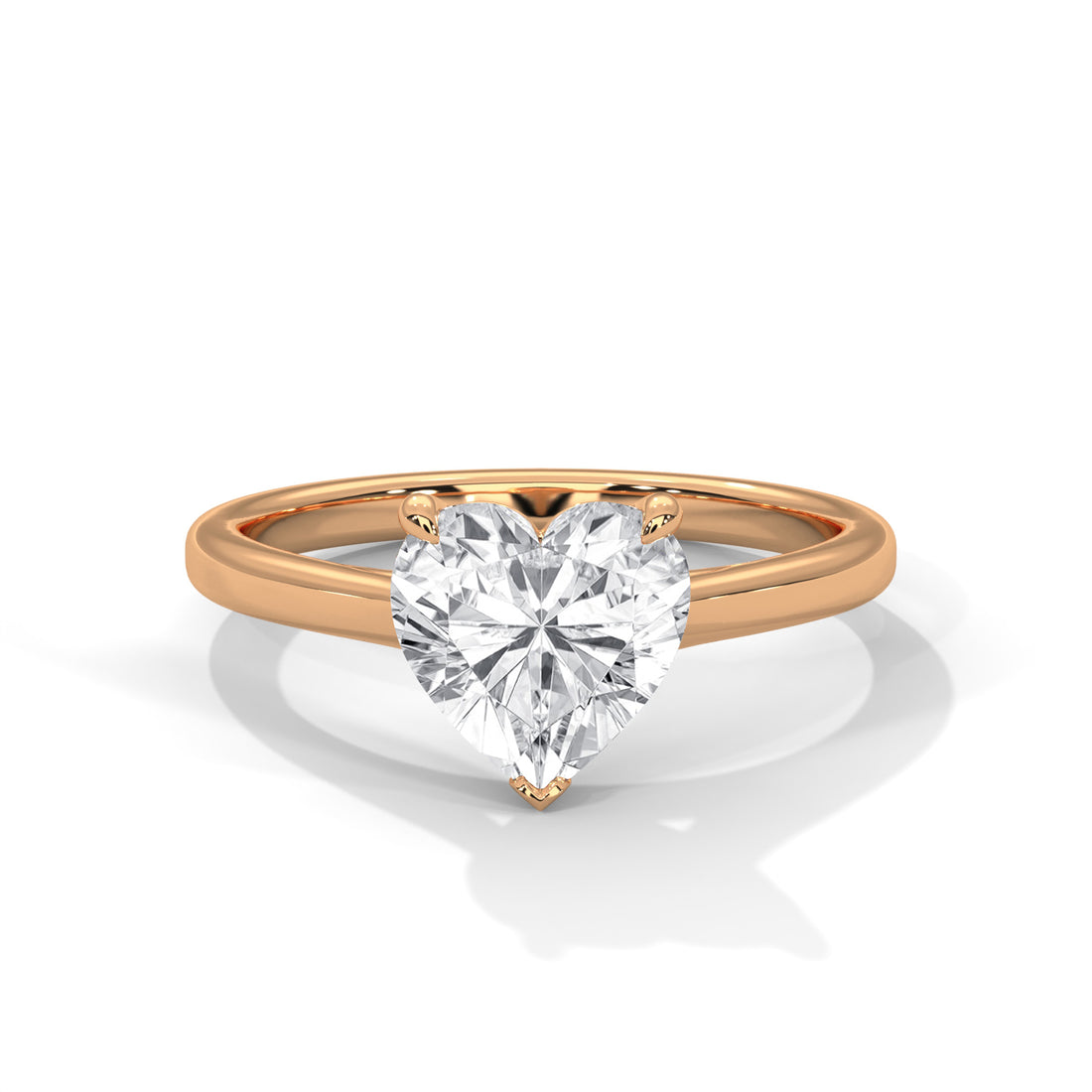 1 CT Heart Shape Solitaire Diamond Ring