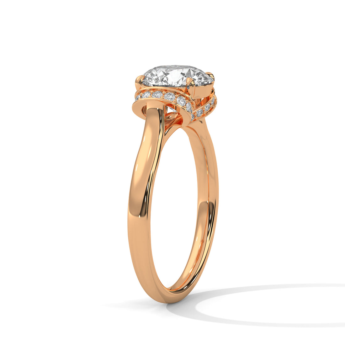 2.11 CT Round Cut Vintage V Shape Hidden Accents Diamond Ring