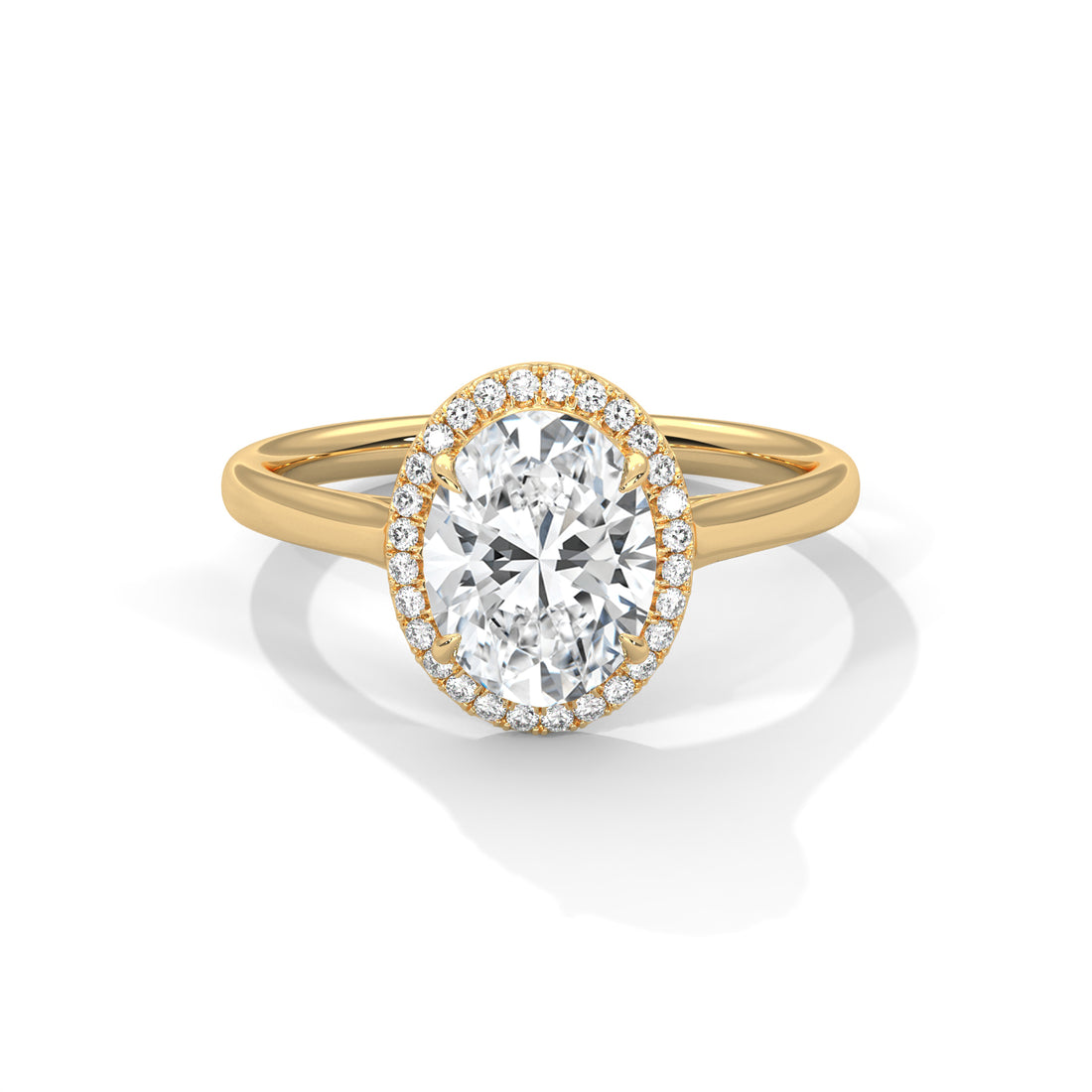 2.14 CT Oval Cut Halo Solitaire Diamond Ring