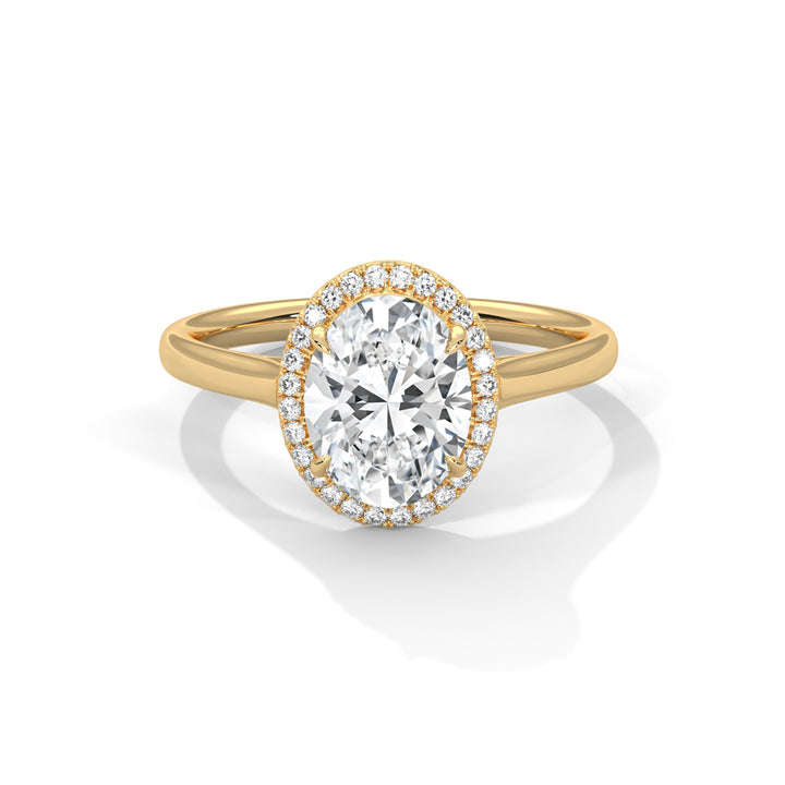 2.14 CT Oval Cut Halo Solitaire Diamond Ring