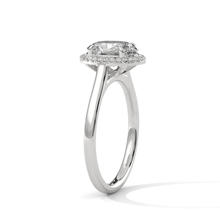 2.14 CT Oval Cut Halo Solitaire Diamond Ring