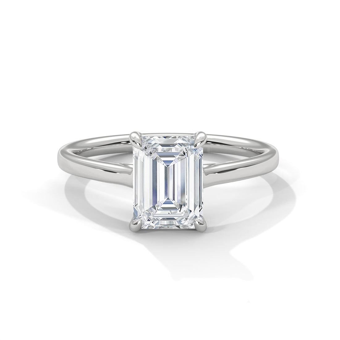 2.00 CT Emerald Cut Four Prong Solitaire Diamond Ring