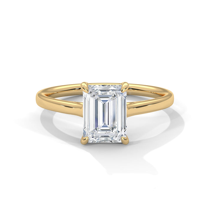 2.00 CT Emerald Cut Four Prong Solitaire Diamond Ring
