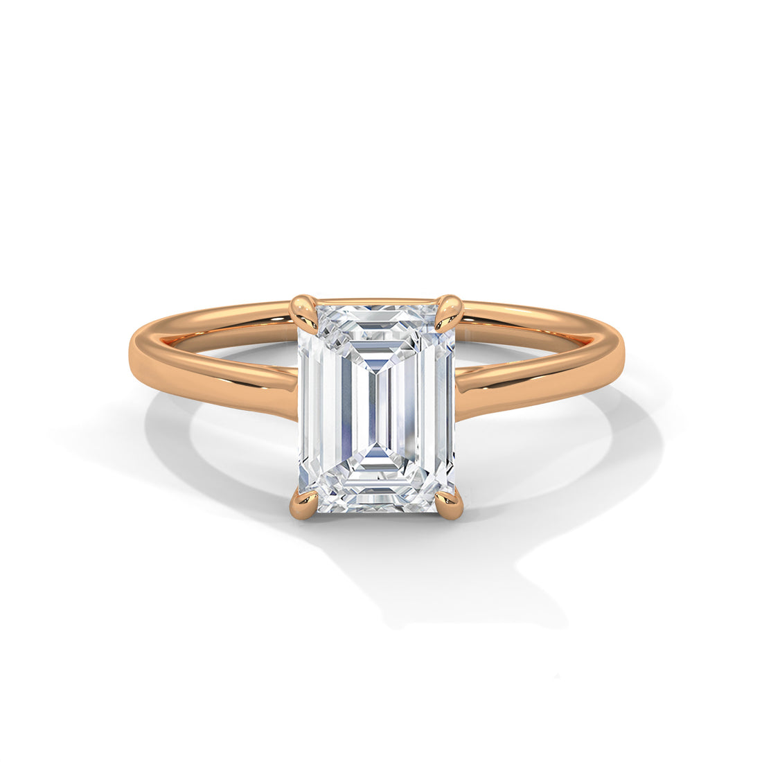 2.00 CT Emerald Cut Four Prong Solitaire Diamond Ring