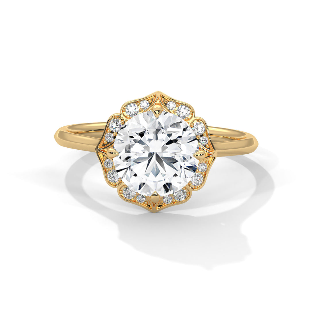 2.12 CT Round Cut Vintage Solitaire Diamond Ring