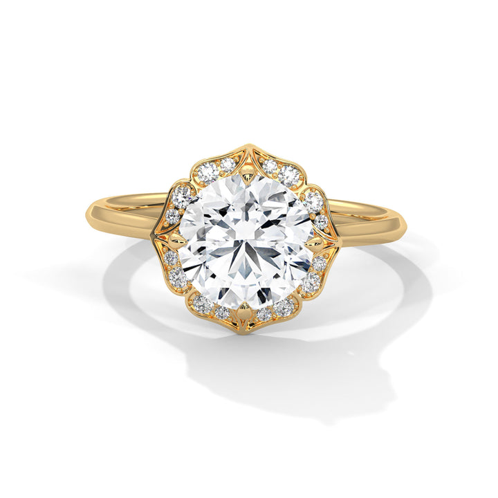 2.12 CT Round Cut Vintage Solitaire Diamond Ring