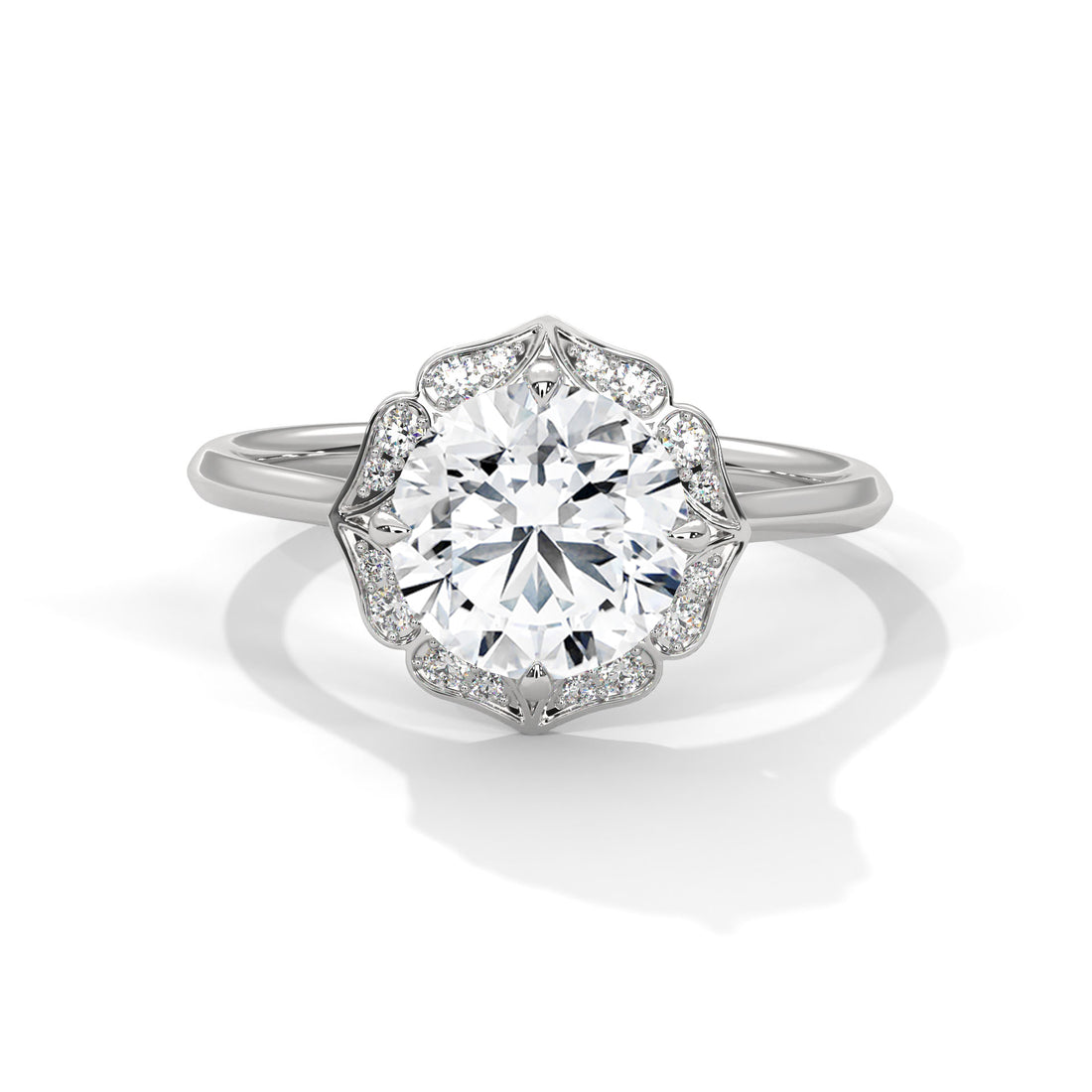 2.12 CT Round Cut Vintage Solitaire Diamond Ring