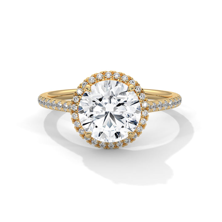 2.34 CT Round Cut Halo Solitaire Diamond Ring