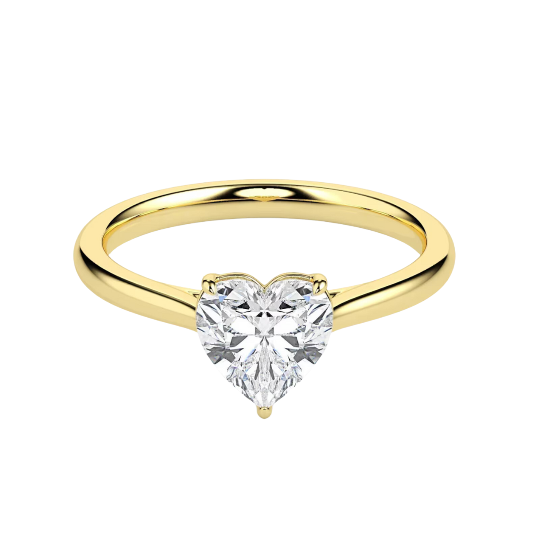 Carat Heart Solitaire Moissanite Ring Valentine Special Gift