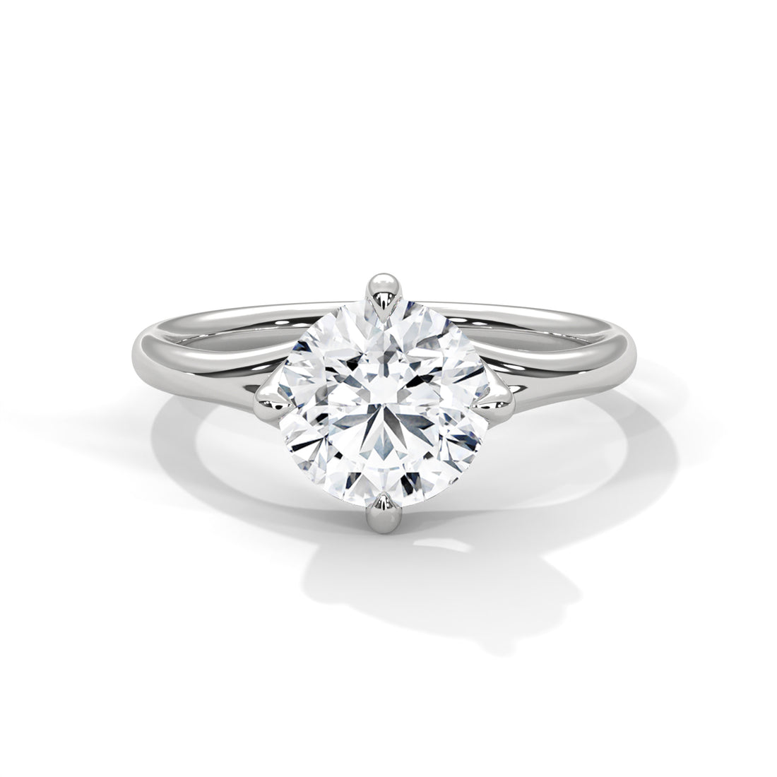 2 CT Twisted Round Cut Solitaire Diamond Gold Ring