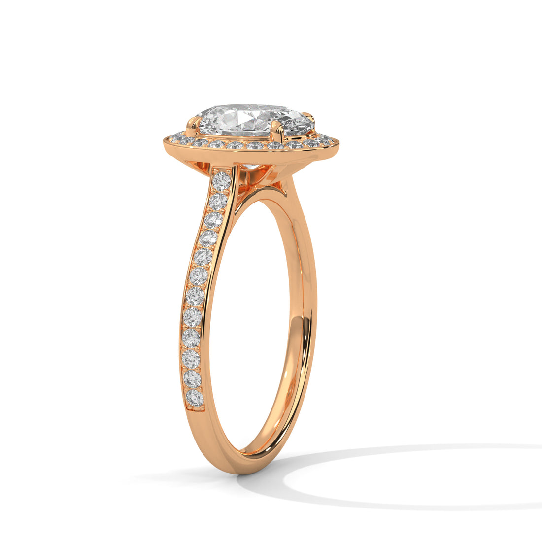 2.42 CT Oval Cut Halo Solitaire Diamond Ring