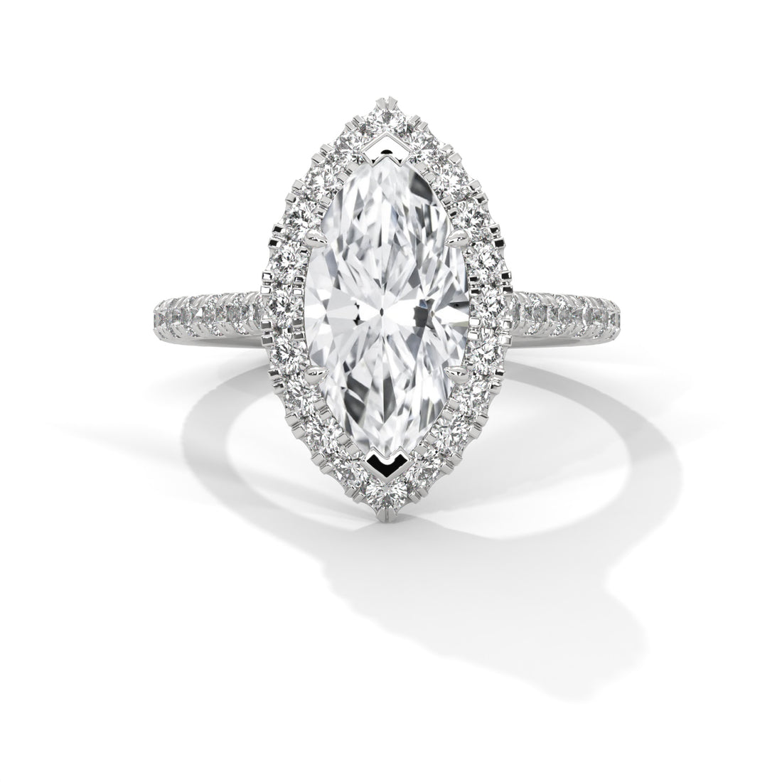 2.72 CT Marquise Cut Halo Solitaire Diamond Ring