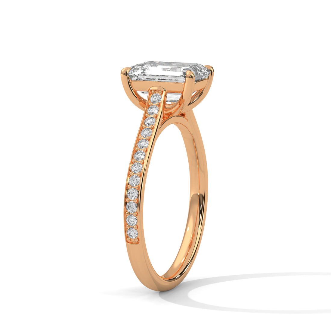 1.24 CT Emerald Cut Solitaire Diamond Ring