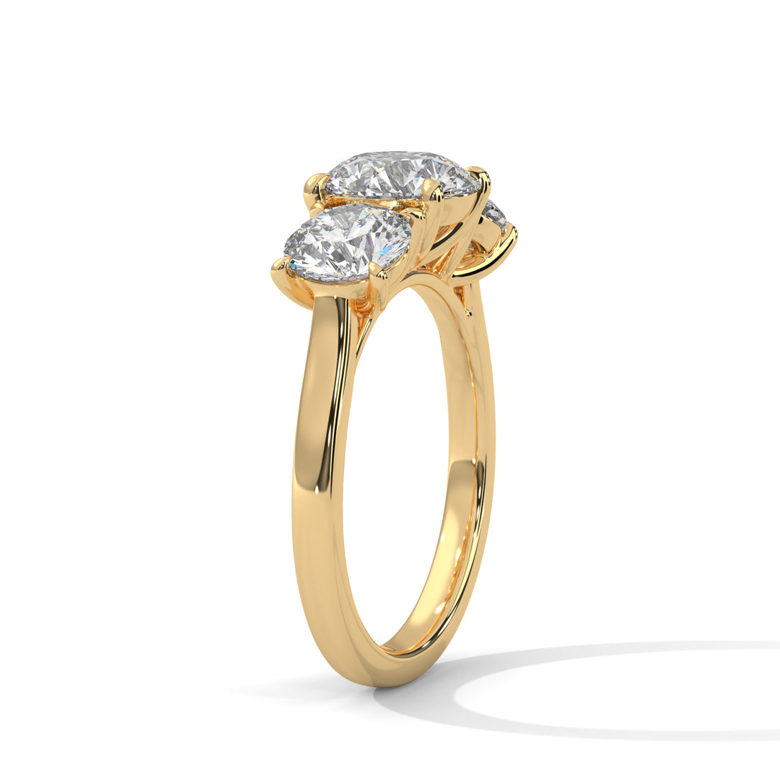 3.68 CT Three Stone Round Cut Diamond Ring
