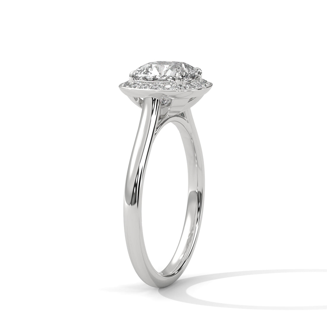 1.18 CT Cushion Cut Halo Solitaire Diamond Ring