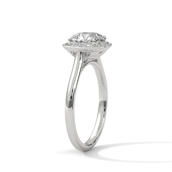 1.18 CT Cushion Cut Halo Solitaire Diamond Ring