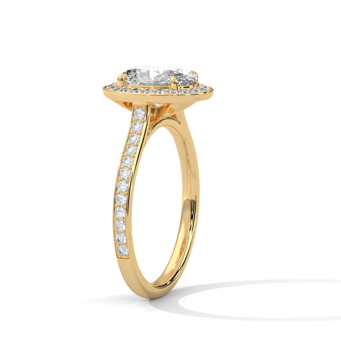 2.42 CT Oval Cut Halo Solitaire Diamond Ring