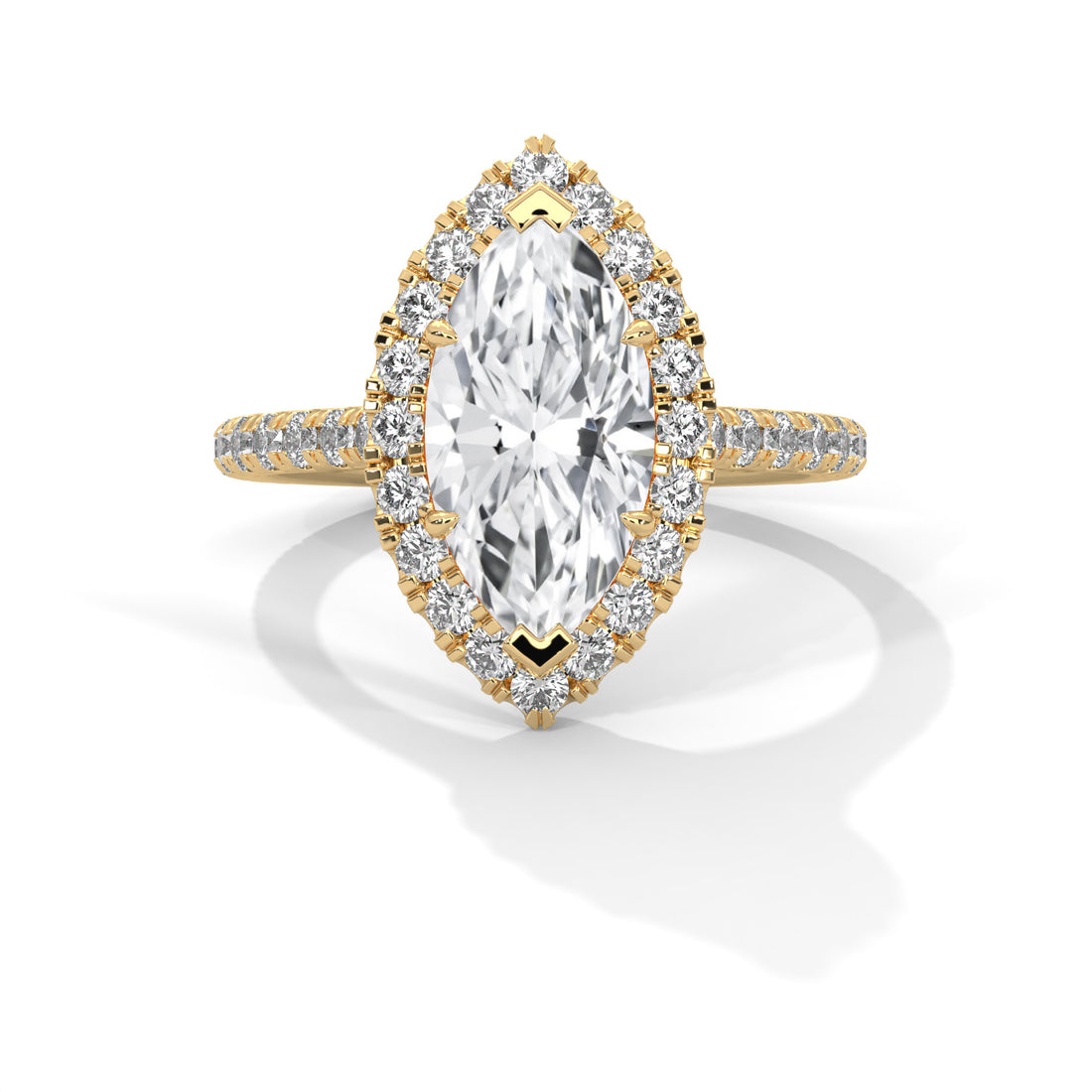 2.72 CT Marquise Cut Halo Solitaire Diamond Ring