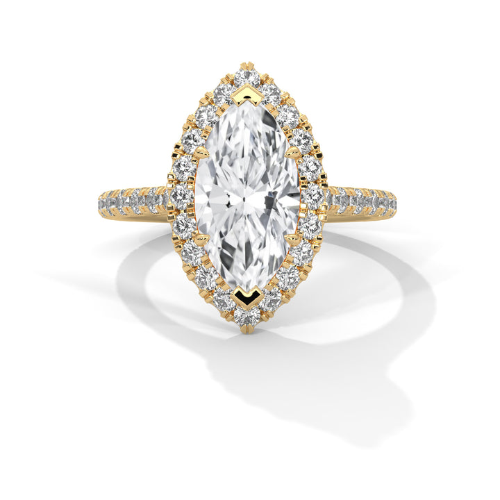 2.72 CT Marquise Cut Halo Solitaire Diamond Ring