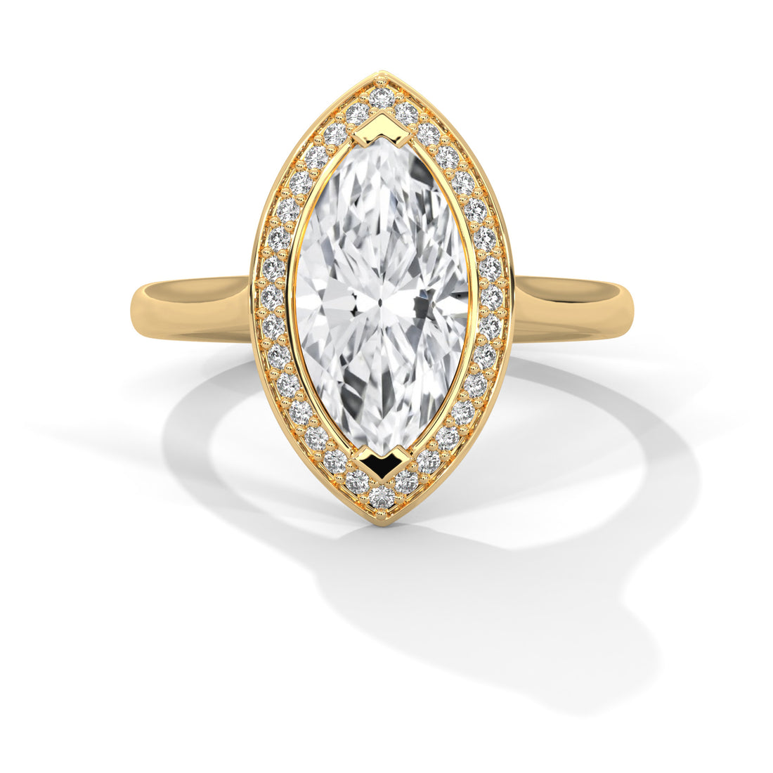 1.36 CT Marquise Halo Solitaire Diamond Ring
