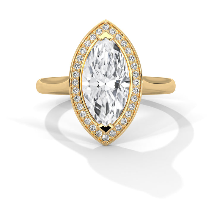 1.36 CT Marquise Halo Solitaire Diamond Ring