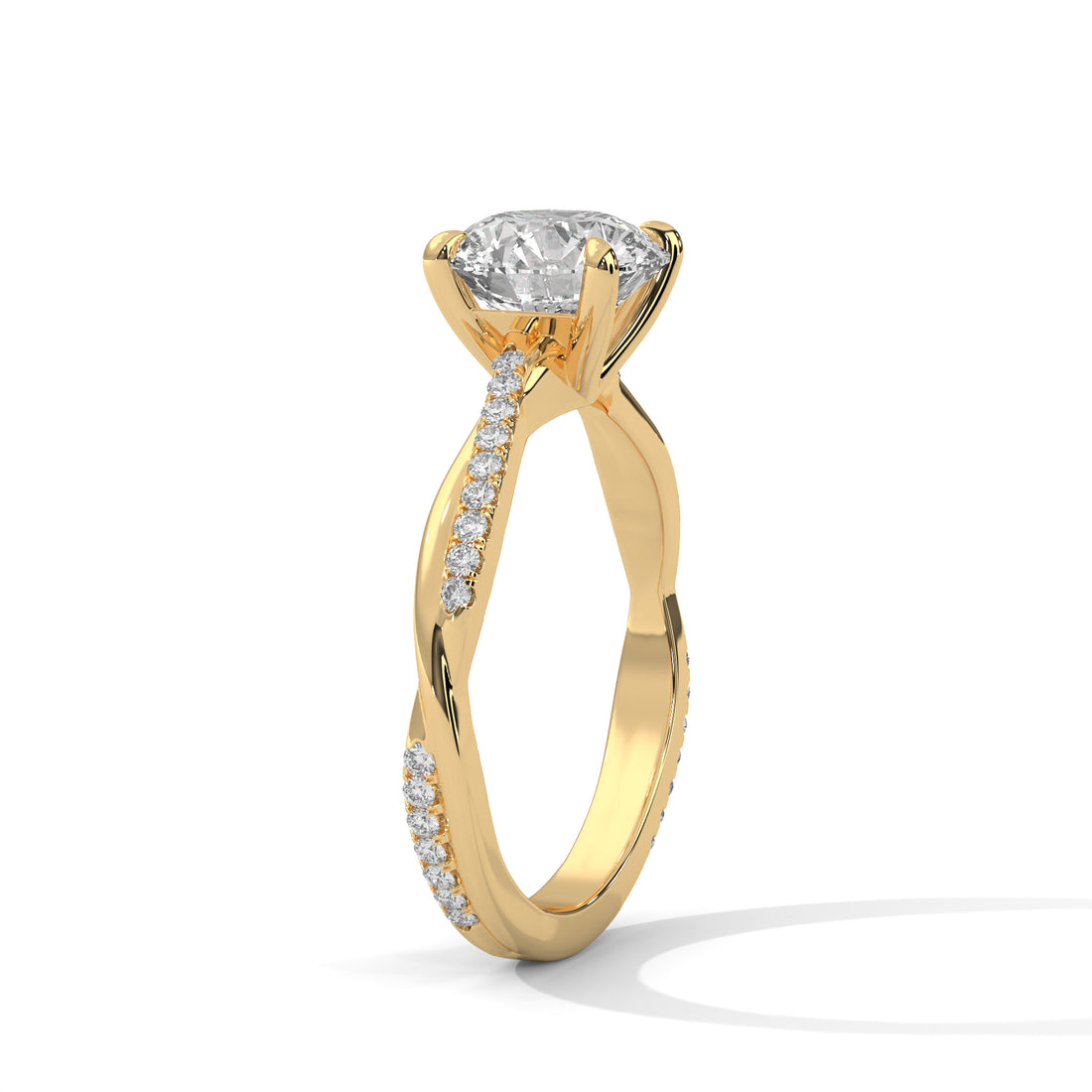 2.16 CT Round Cut Twisted Solitaire Diamond Ring