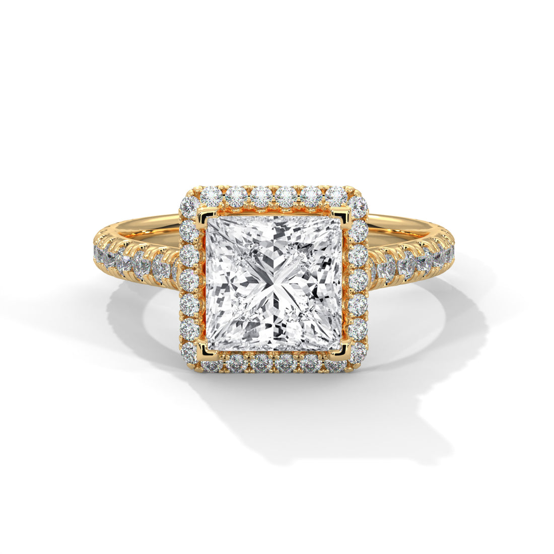 2.57 CT Princess Halo Solitaire Diamond Ring