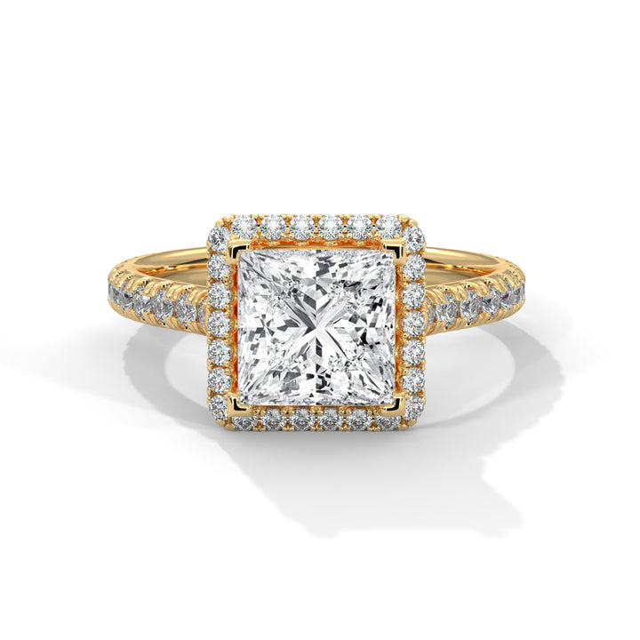 2.57 CT Princess Halo Solitaire Diamond Ring
