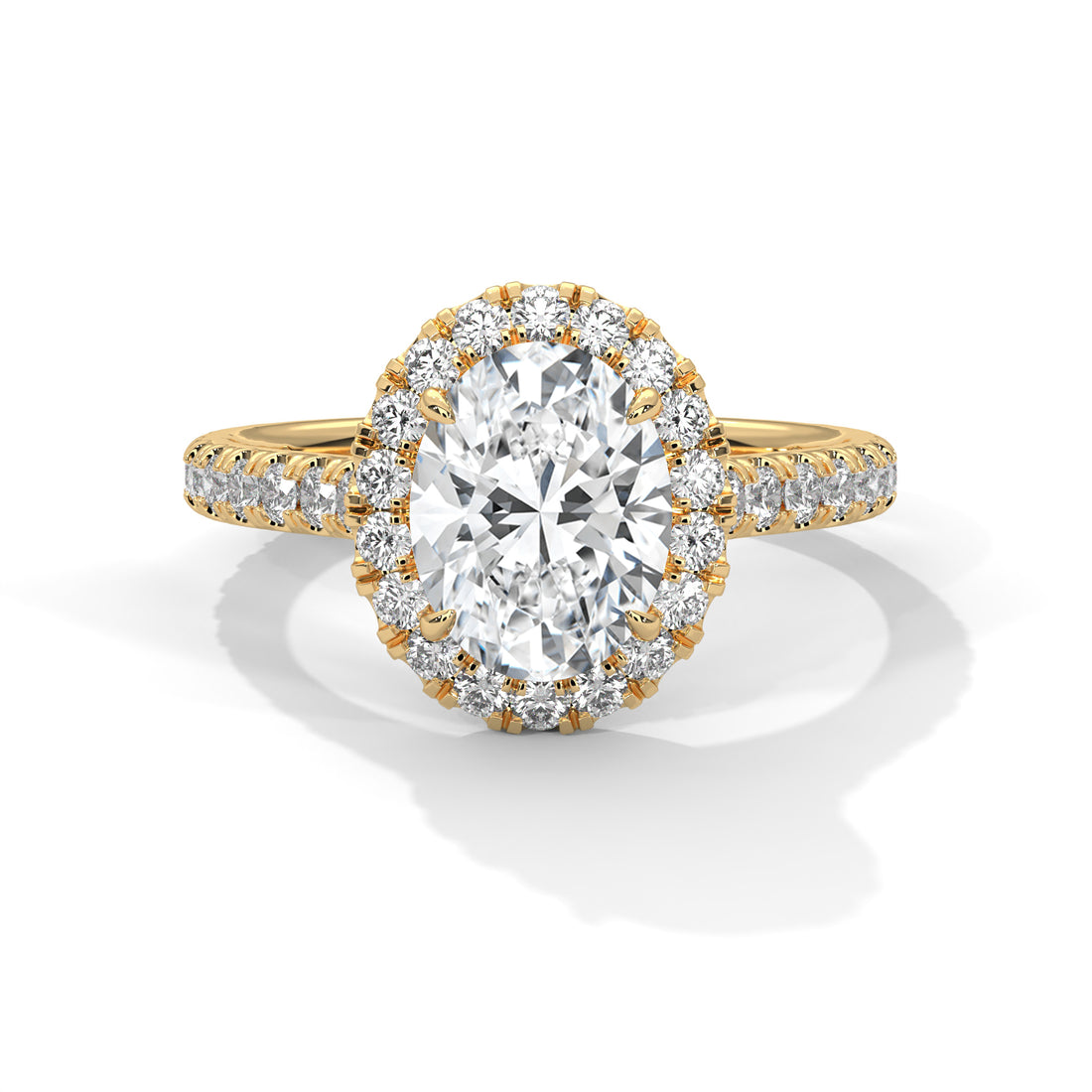 2.61 CT Oval Cut Halo Solitaire Diamond Ring