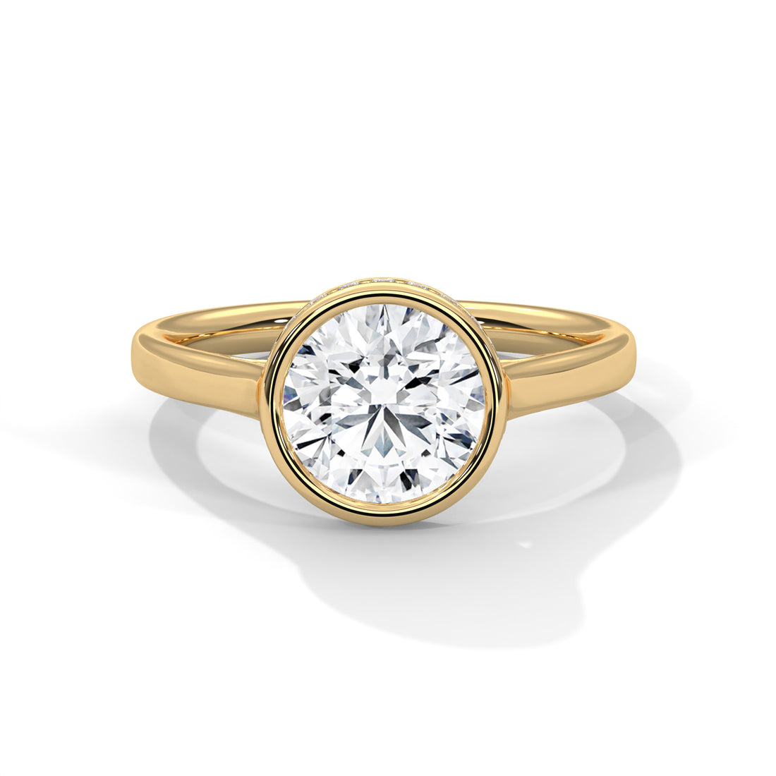2.14 CT Round Cut with Bezel Setting Solitaire Diamond Ring