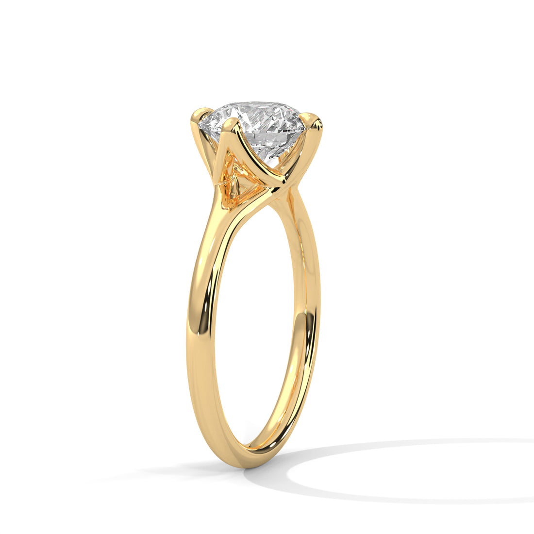 2 CT Twisted Round Cut Solitaire Diamond Gold Ring