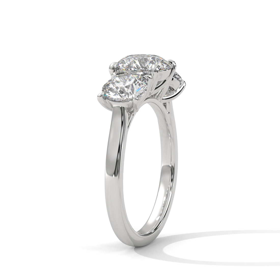 3.68 CT Three Stone Round Cut Diamond Ring