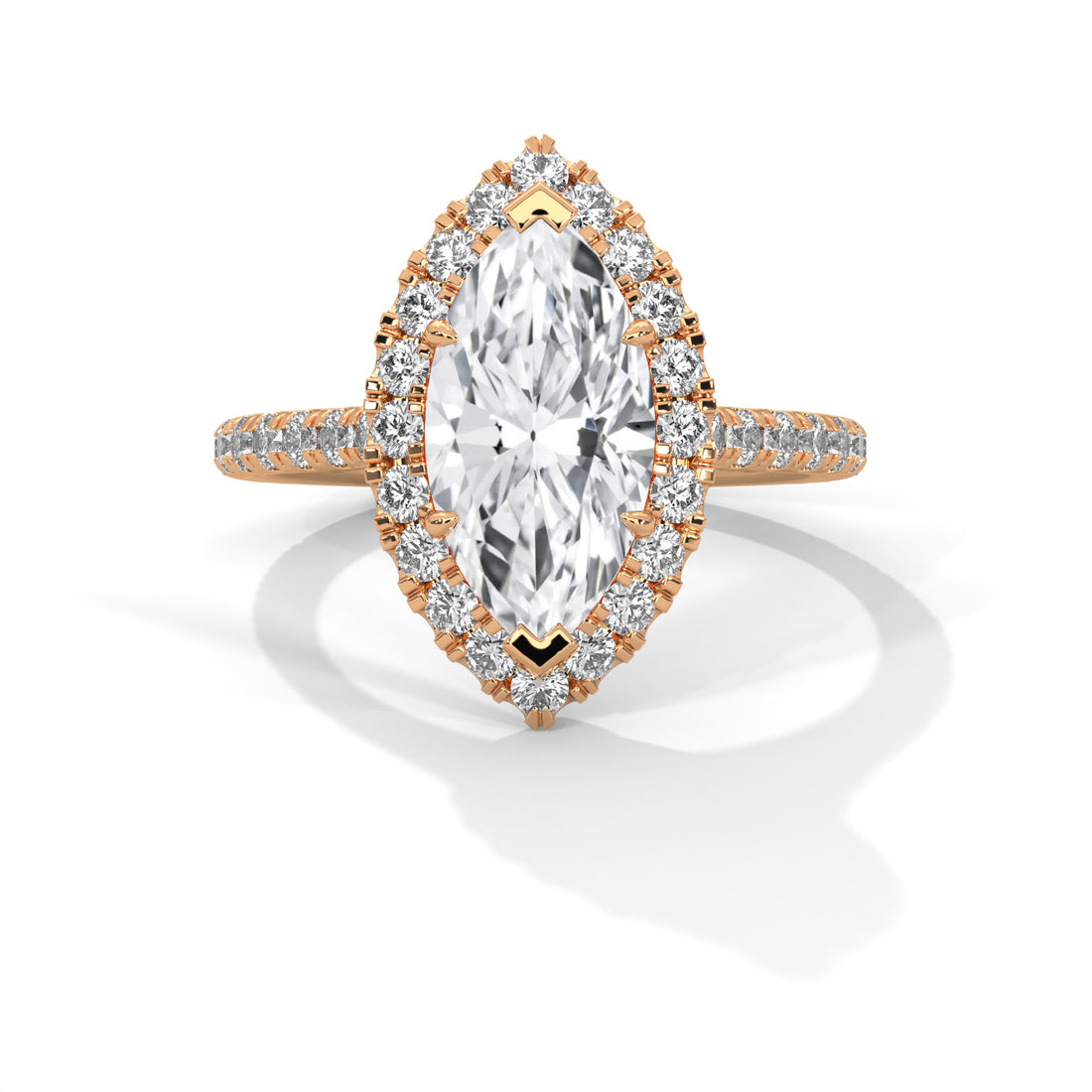 2.72 CT Marquise Cut Halo Solitaire Diamond Ring