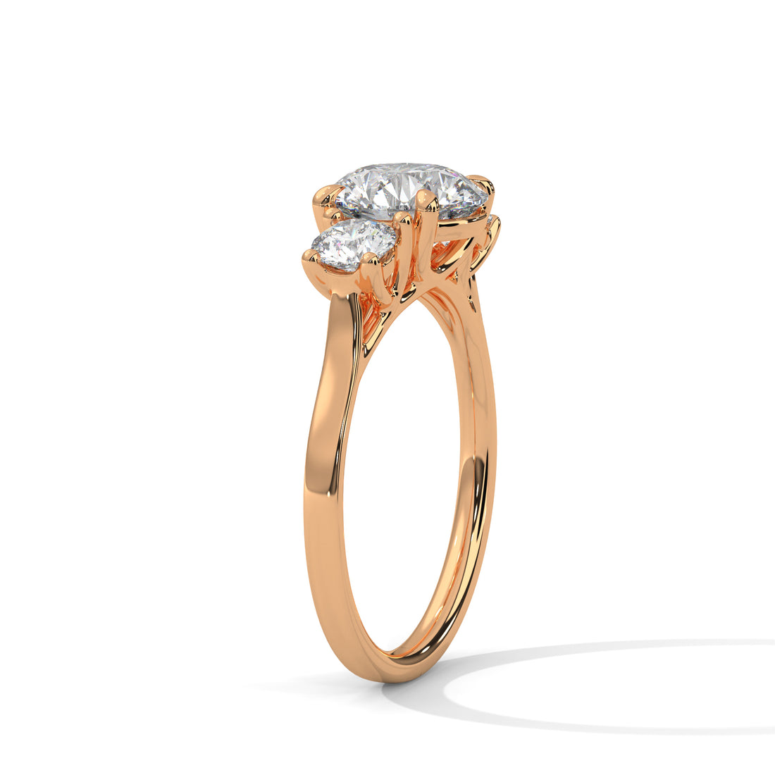 2.50 CT Three Stone Round Cut Diamond Ring