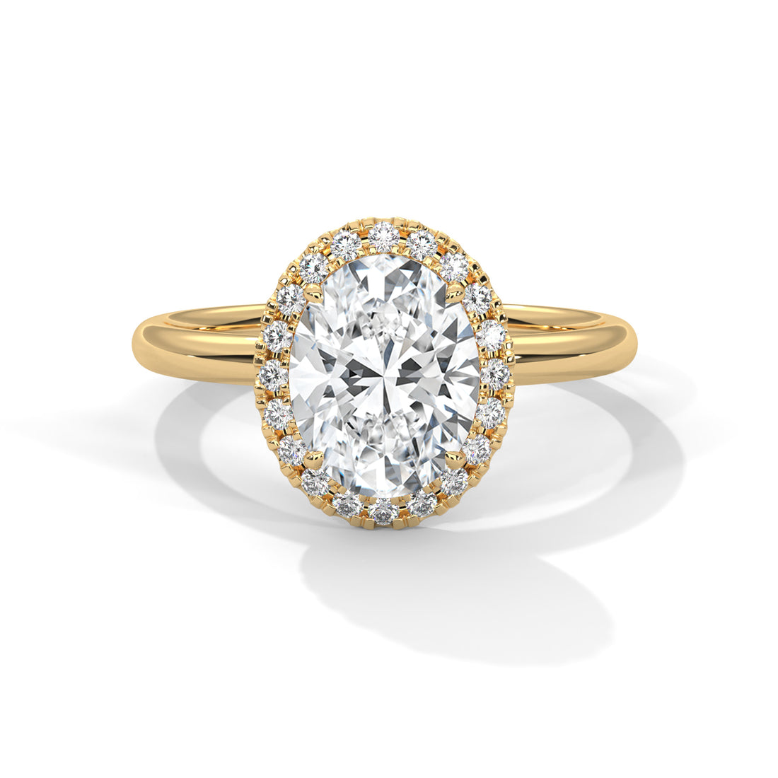 2.16 CT Oval Cut Halo Solitaire Diamond Ring