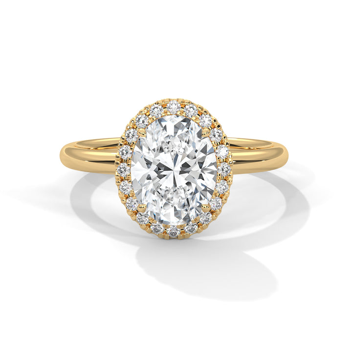2.16 CT Oval Cut Halo Solitaire Diamond Ring