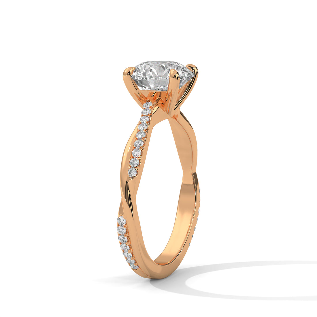 2.16 CT Round Cut Twisted Solitaire Diamond Ring