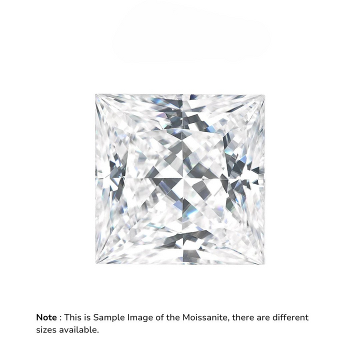 Princess Cut Certified Moissanite Diamond D VVS1