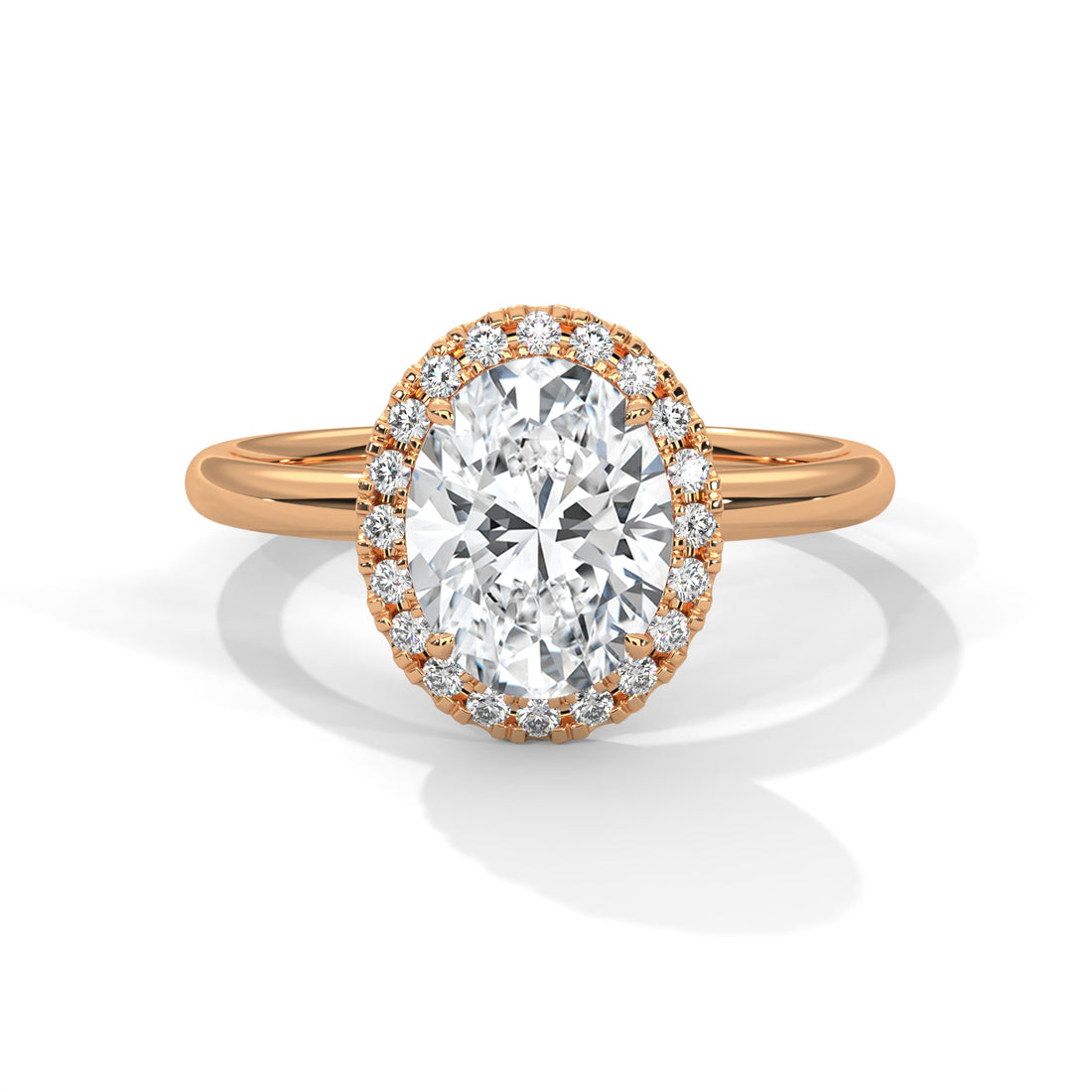 2.16 CT Oval Cut Halo Solitaire Diamond Ring