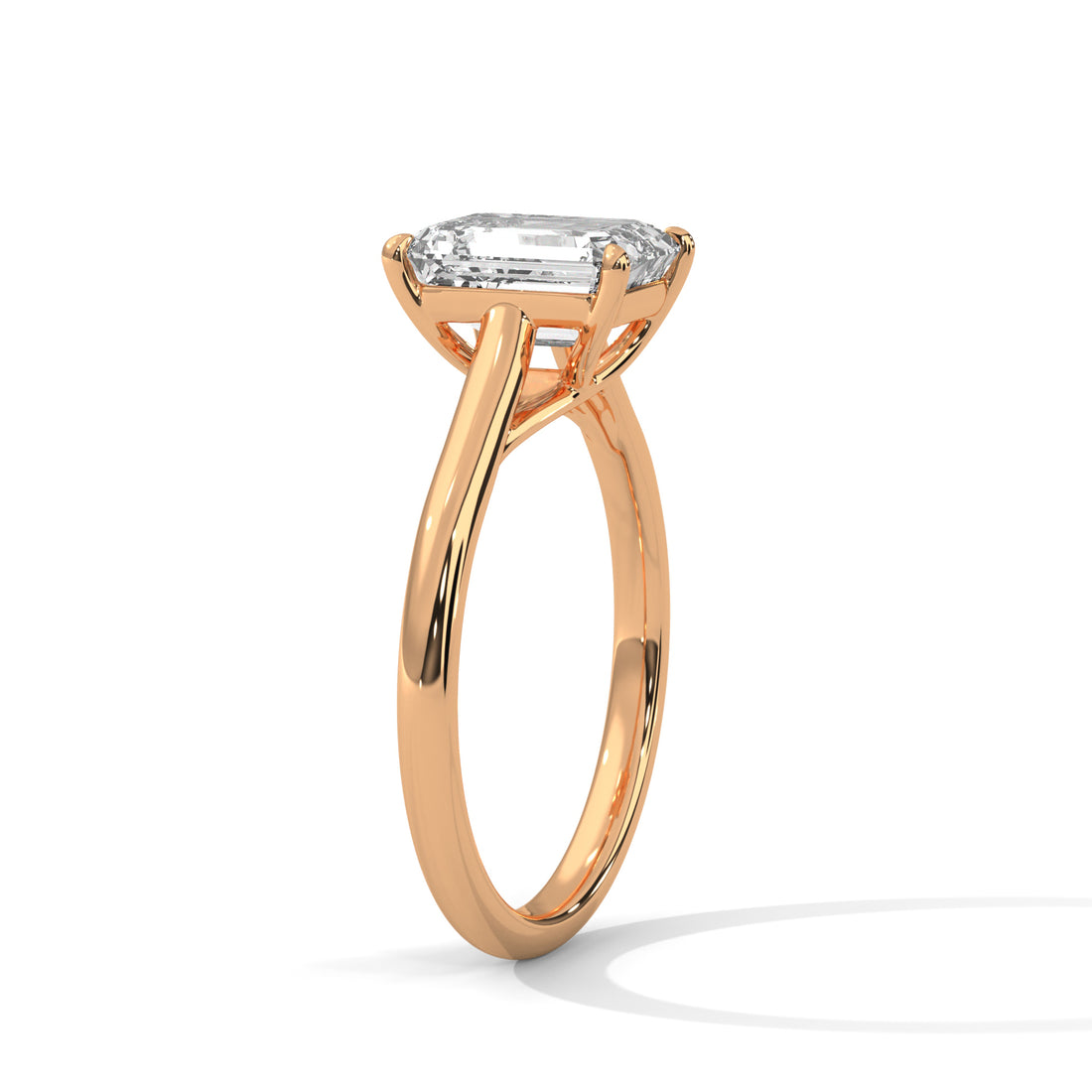 1 CT Emerald Cut Solitaire Diamond Ring